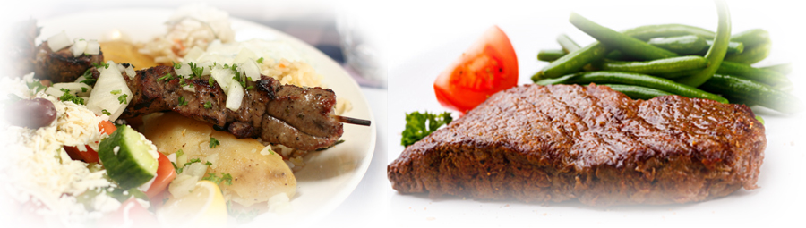 Souvlaki, Steak, . . . 